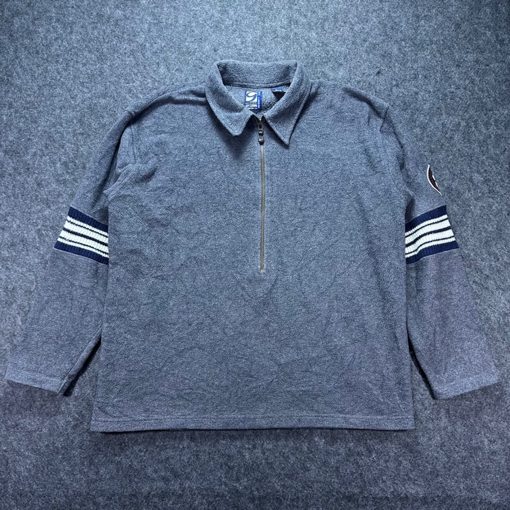 Vintage Gap Mens Grey Pro Fleece Quarter Zip Pullover Large